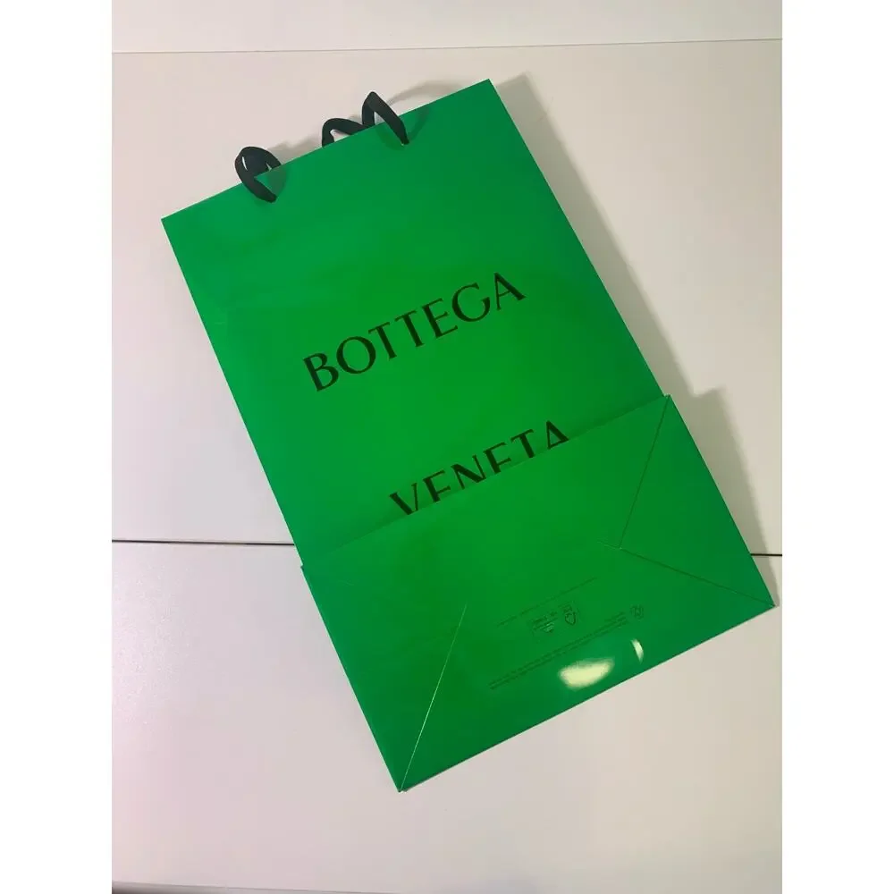 Bottega Veneta Large Green Paper Shopping Tote Empty Gift Bag Only 22x13.5x7.5